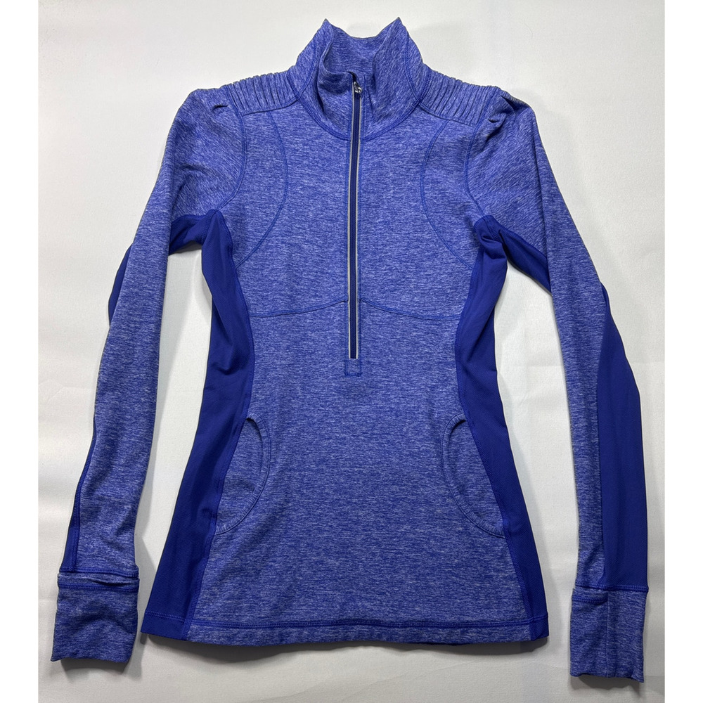 Lululemon Women's Long Sleeve Mock Neck Ruffle Purple Performance Pullover‎ - S